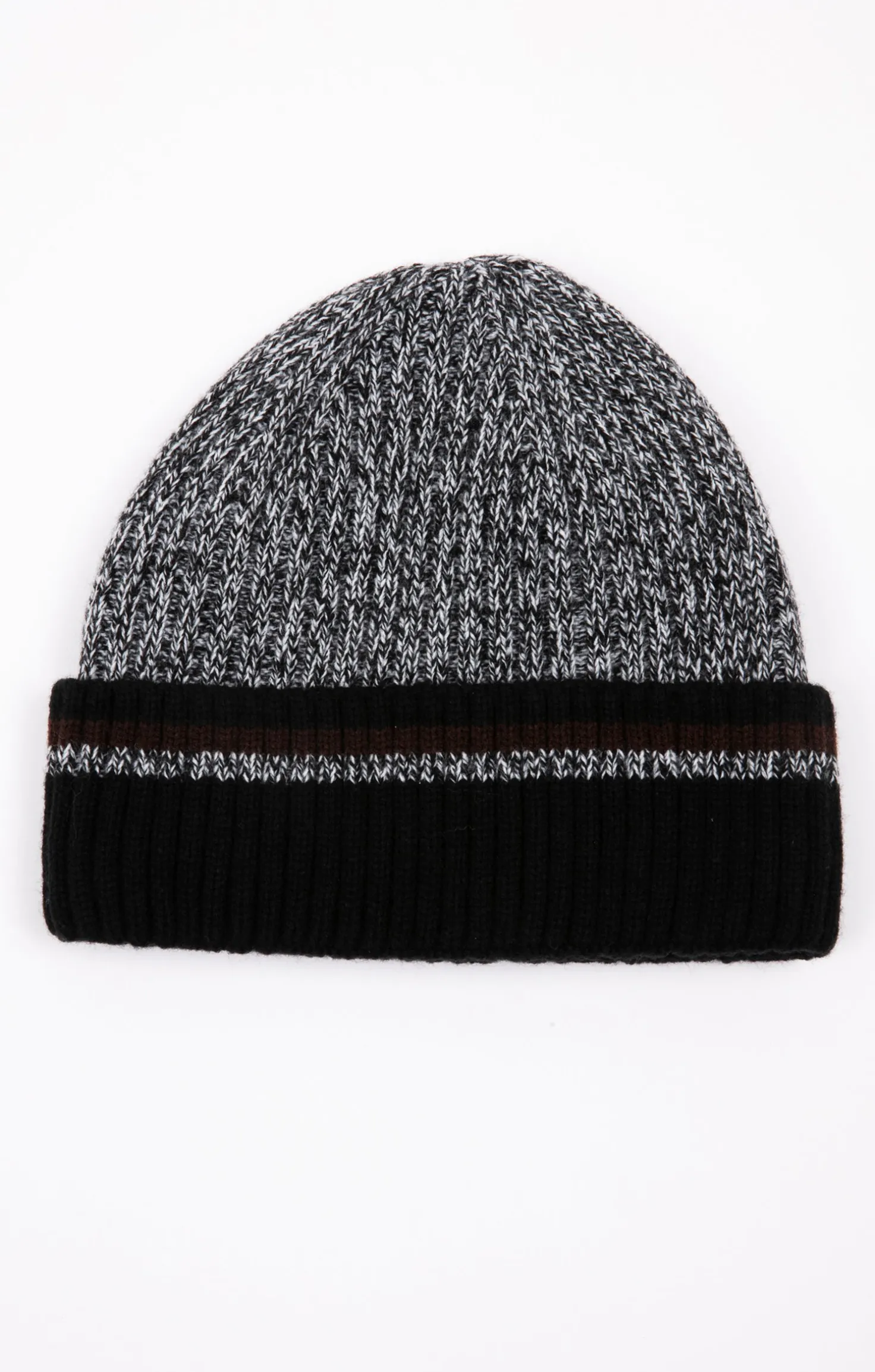 BONNET NOIR MOULINE RAYÉ -