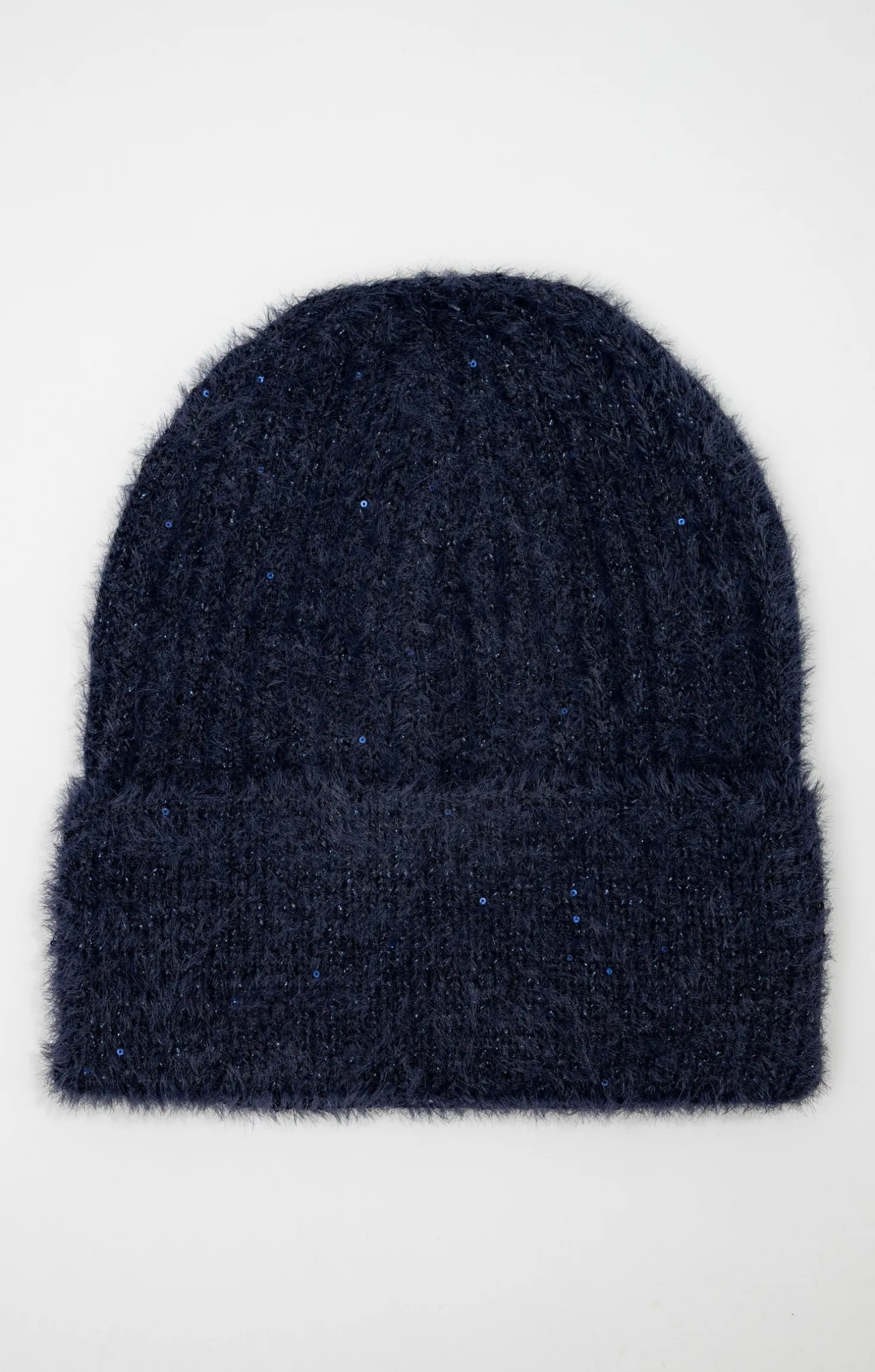 Bonnet uni avec fils métalliques sequins -