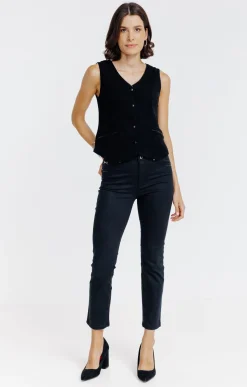 Cardigan boutonné sans manches -