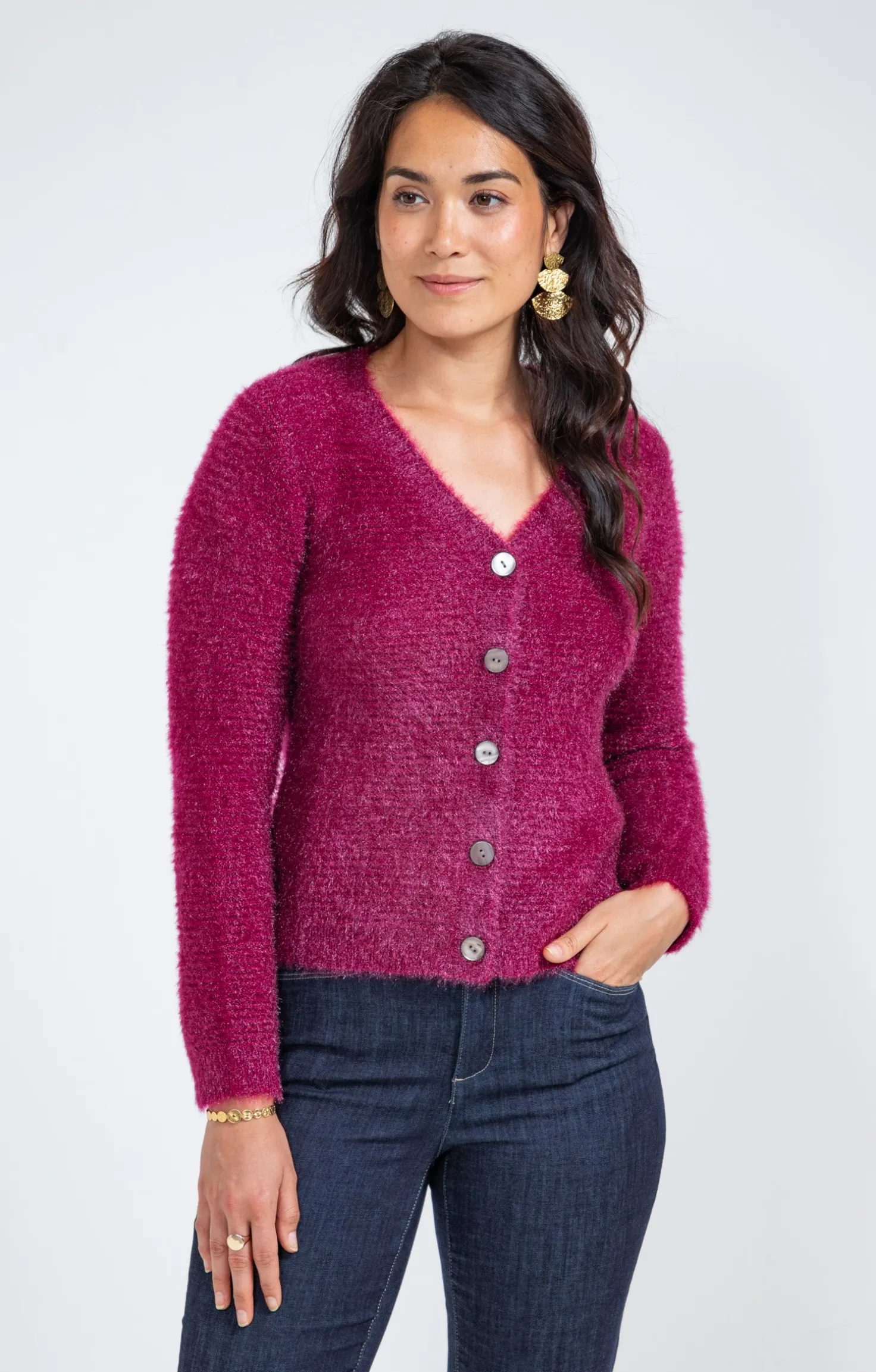 Cardigan maille fluffy -