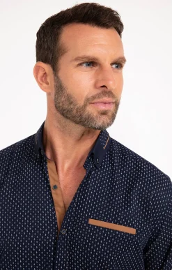 Chemise à manches longues marine -