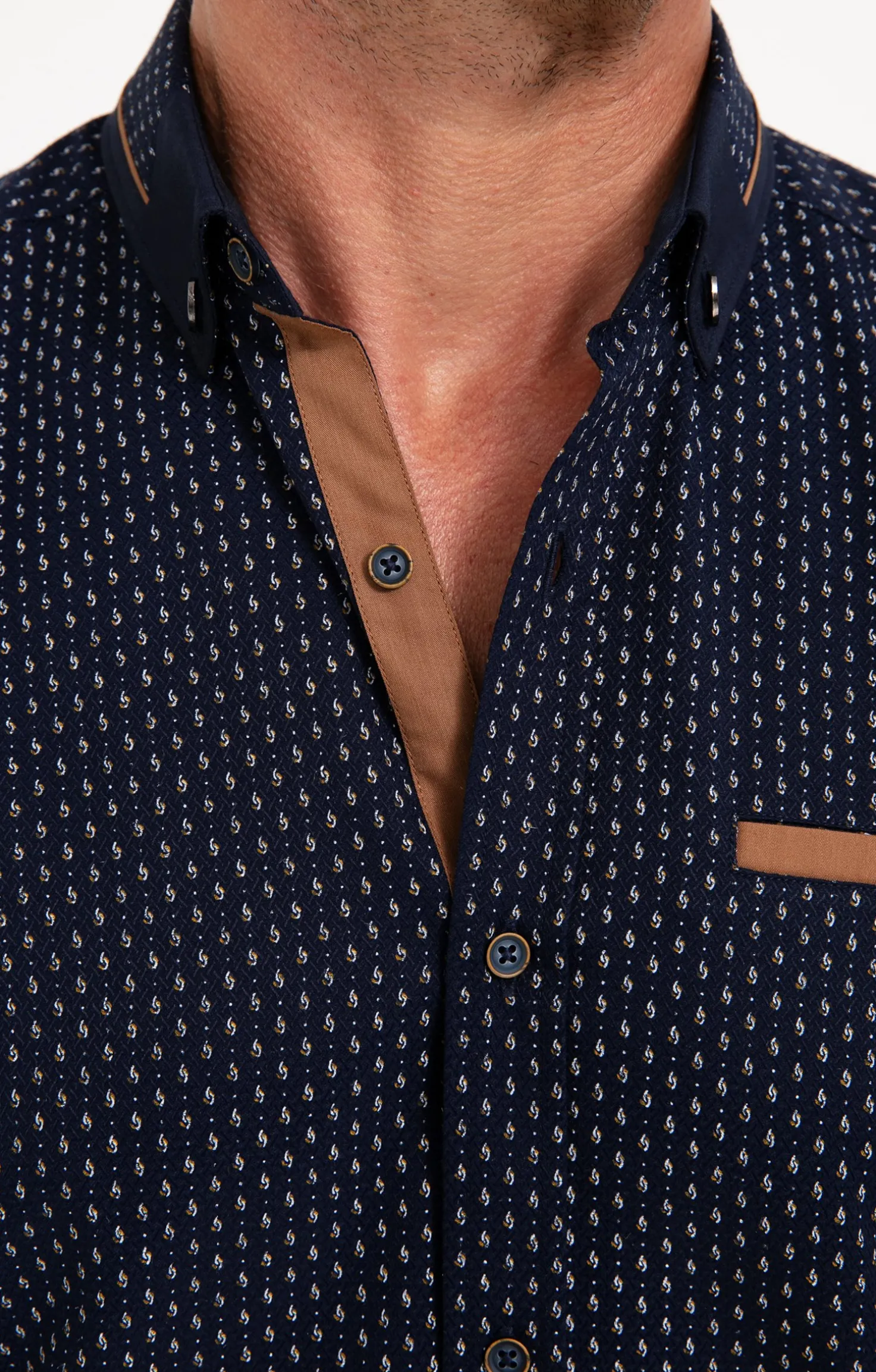 Chemise à manches longues marine -