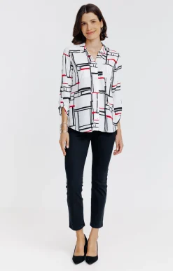 Chemise boutonnée imprimée graphique -