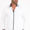 Chemise en satin uni manches longues -