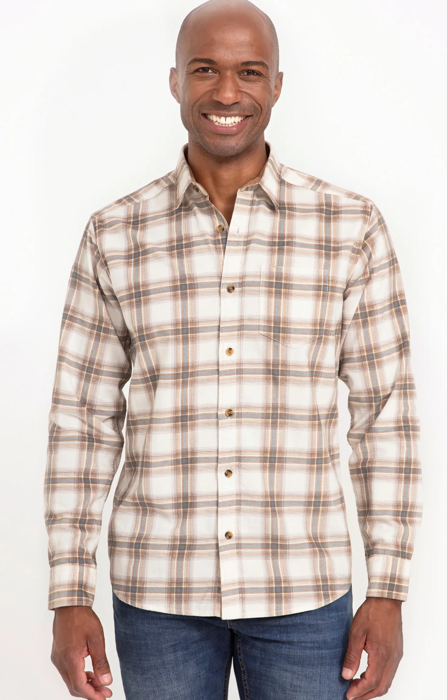 Chemise en velours écru -