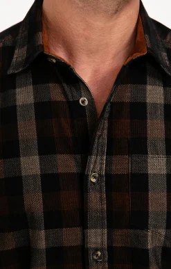 Chemise en velours marron -