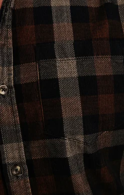 Chemise en velours marron -