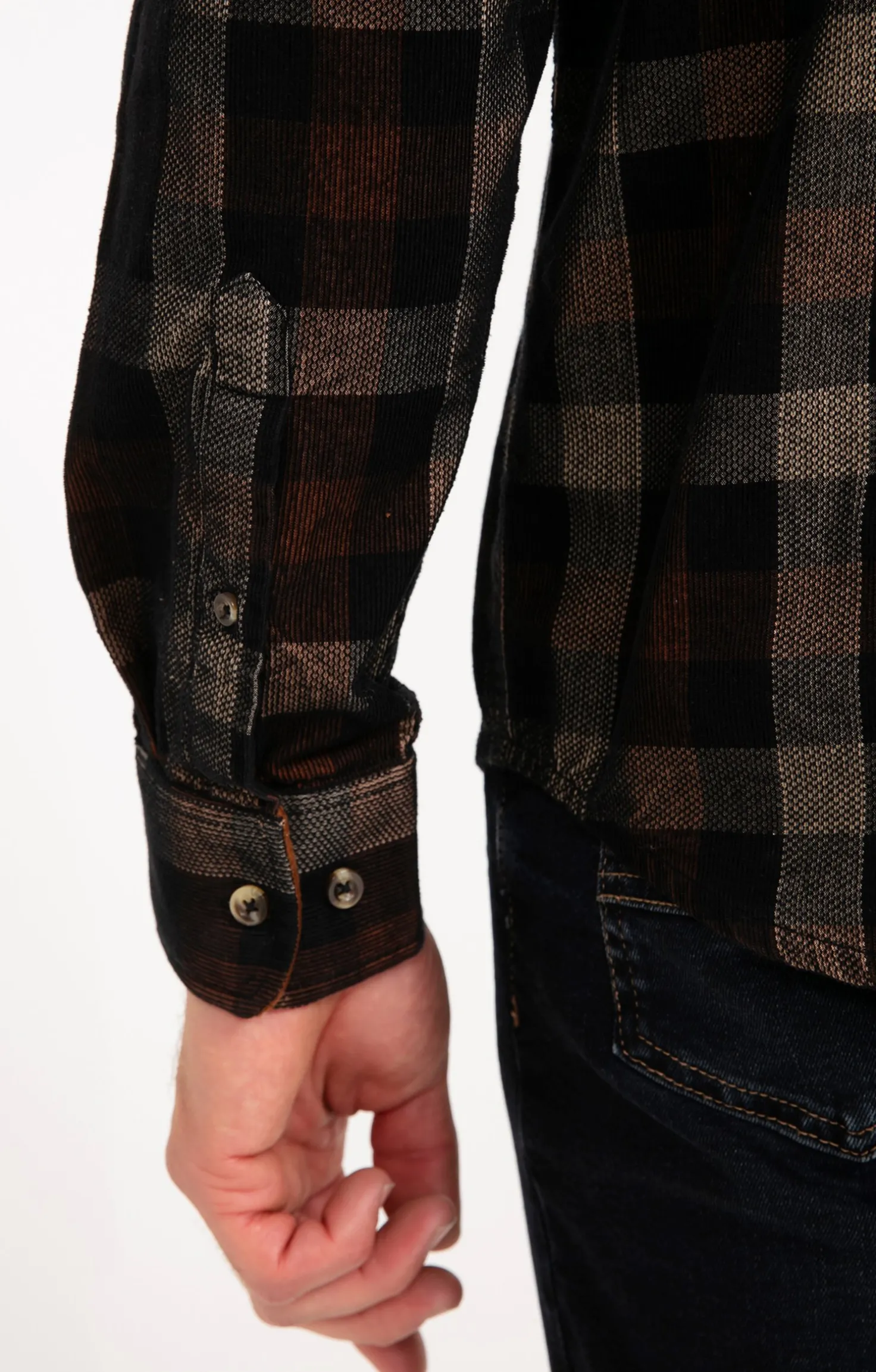 Chemise en velours marron -