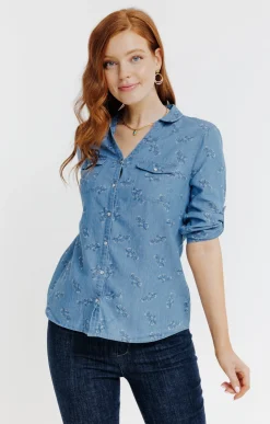 chemise imprimée coton-lyocell -