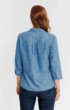 chemise imprimée coton-lyocell -