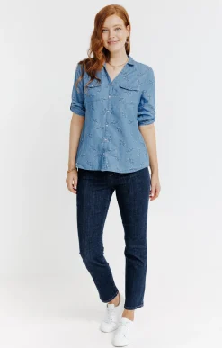 chemise imprimée coton-lyocell -