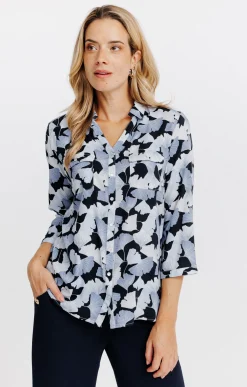 Chemise imprimée feuillage -