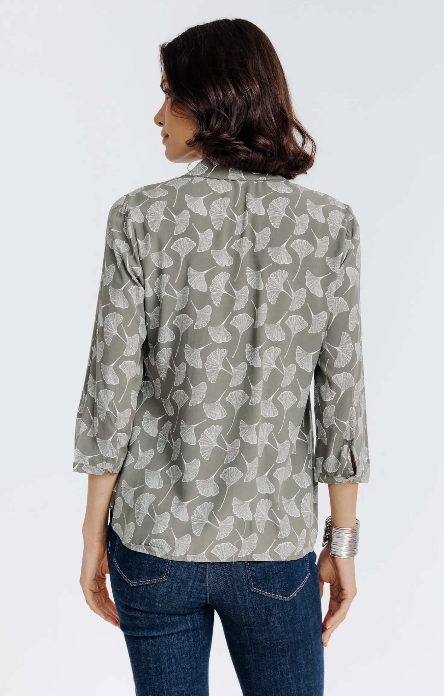 Chemise imprimée feuillage -