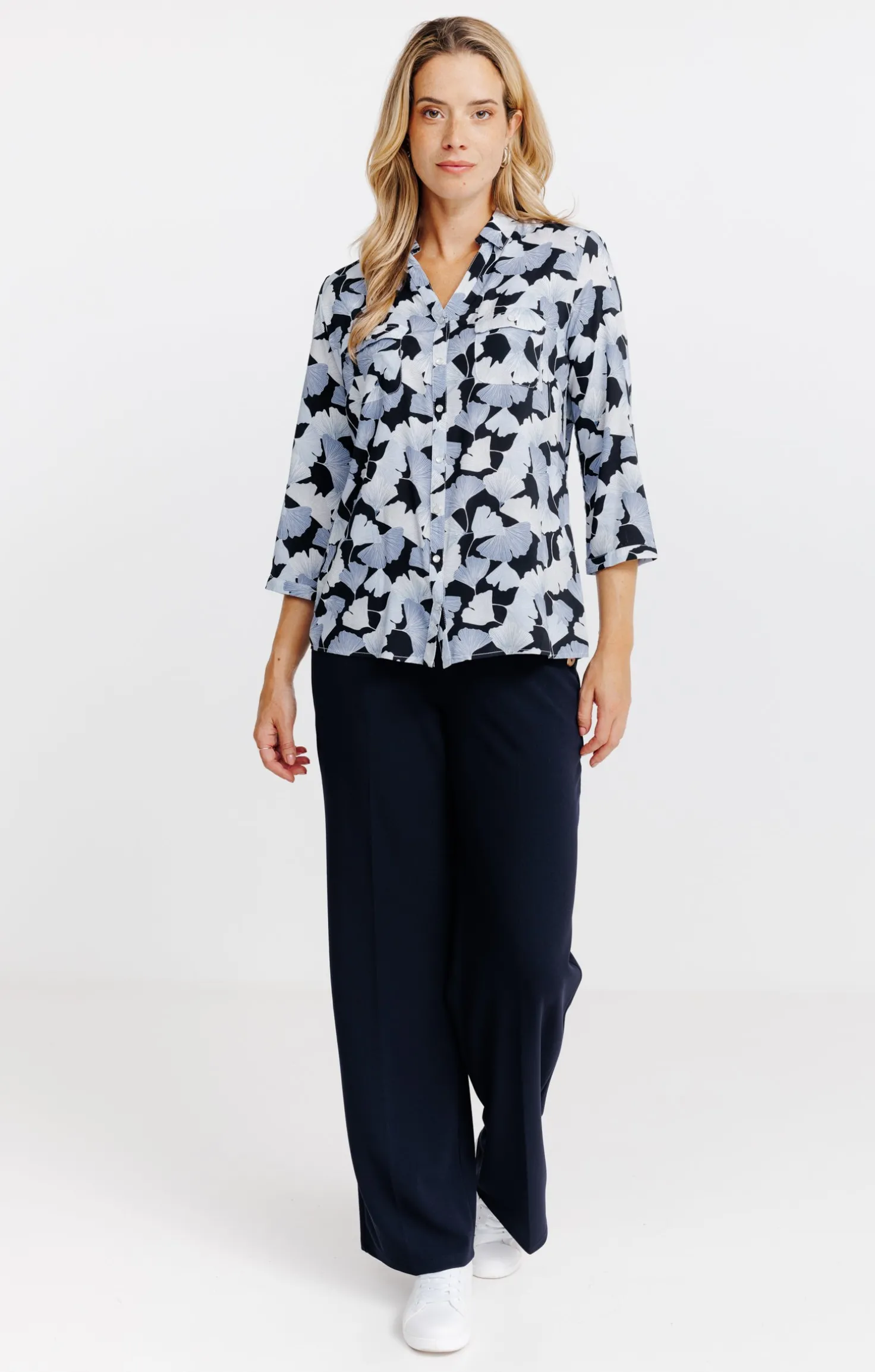 Chemise imprimée feuillage -