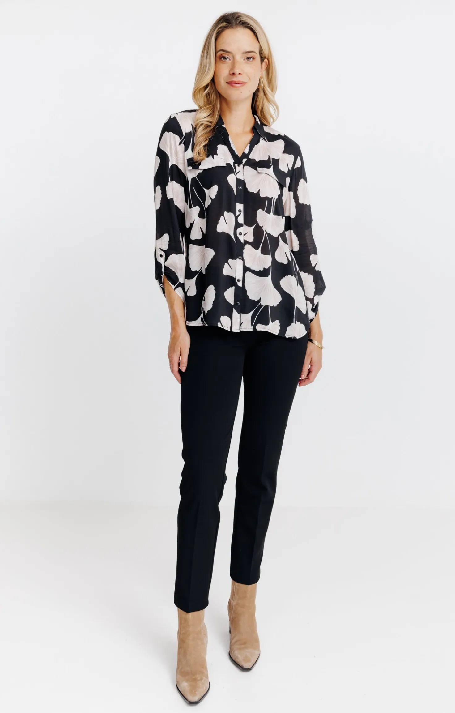 Chemise imprimée feuillage -