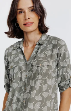 Chemise imprimée feuillage -