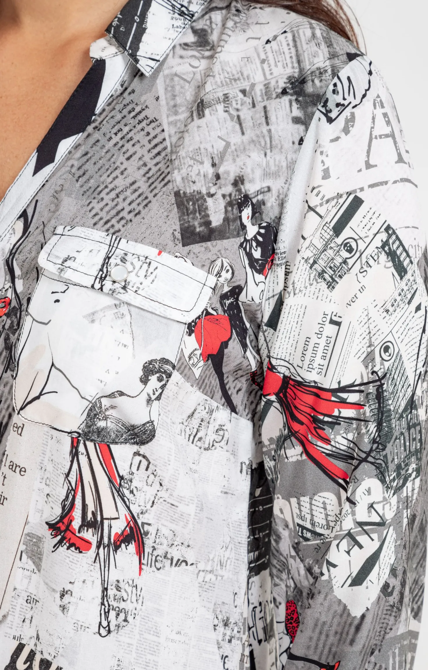 CHEMISE IMPRIME LUDIQUE NEWSPAPER -