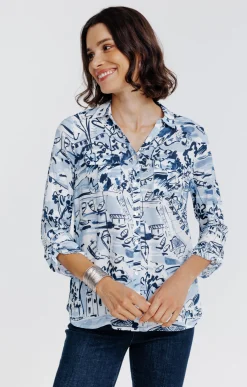 Chemise imprimée motif paysage -
