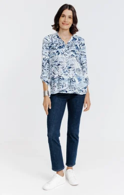 Chemise imprimée motif paysage -