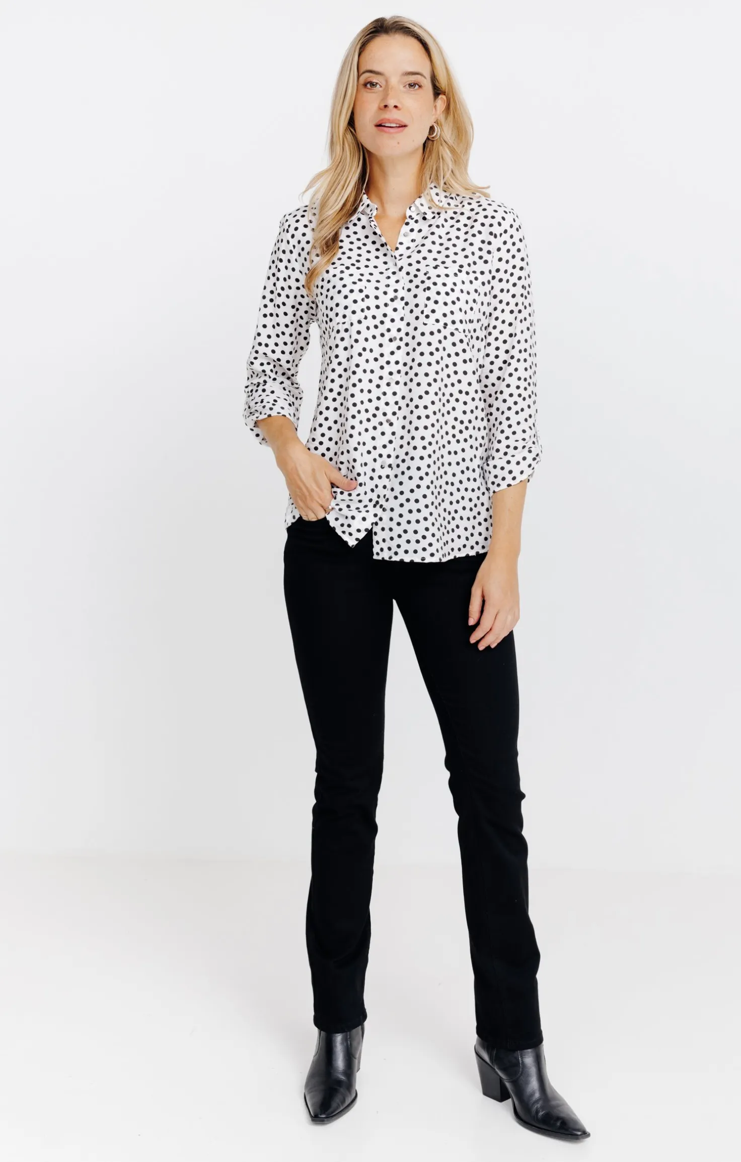 Chemise imprimée petits pois -