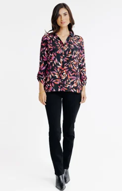 CHEMISE IMPRIMEE MOTIF FEUILLAGE COLORE -