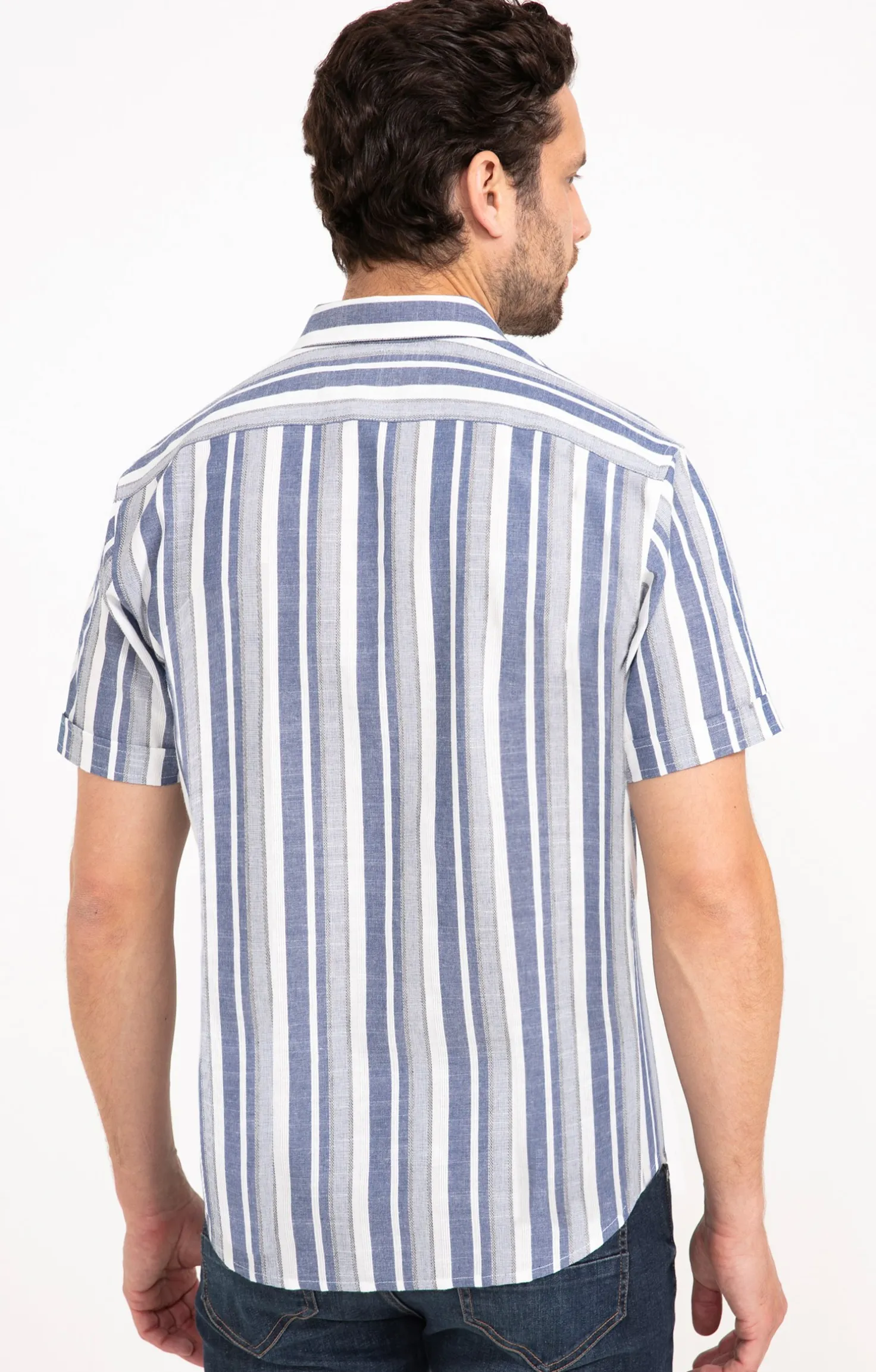 Chemise manches courtes à rayures -