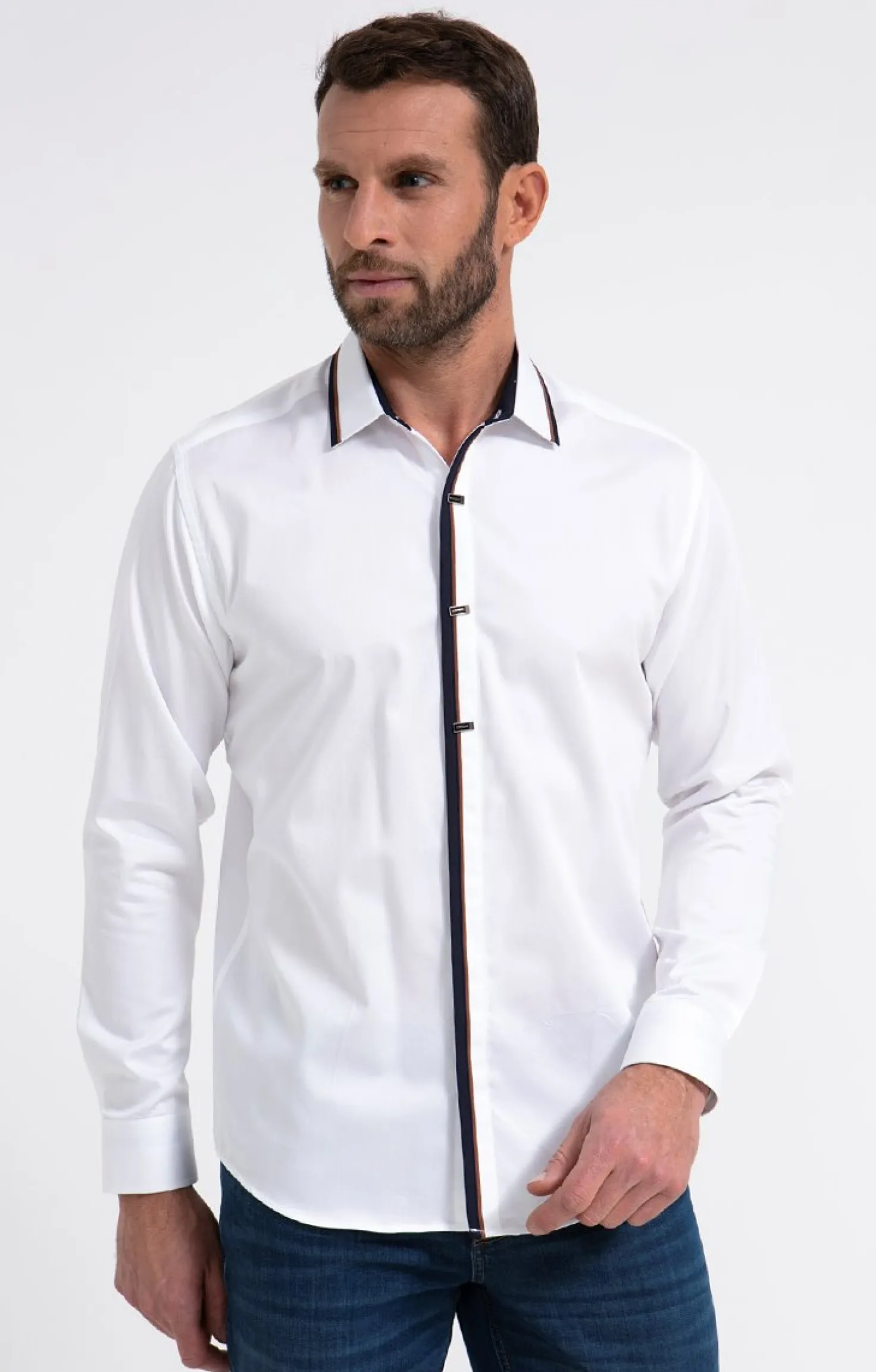 Chemise manches longue en satin -