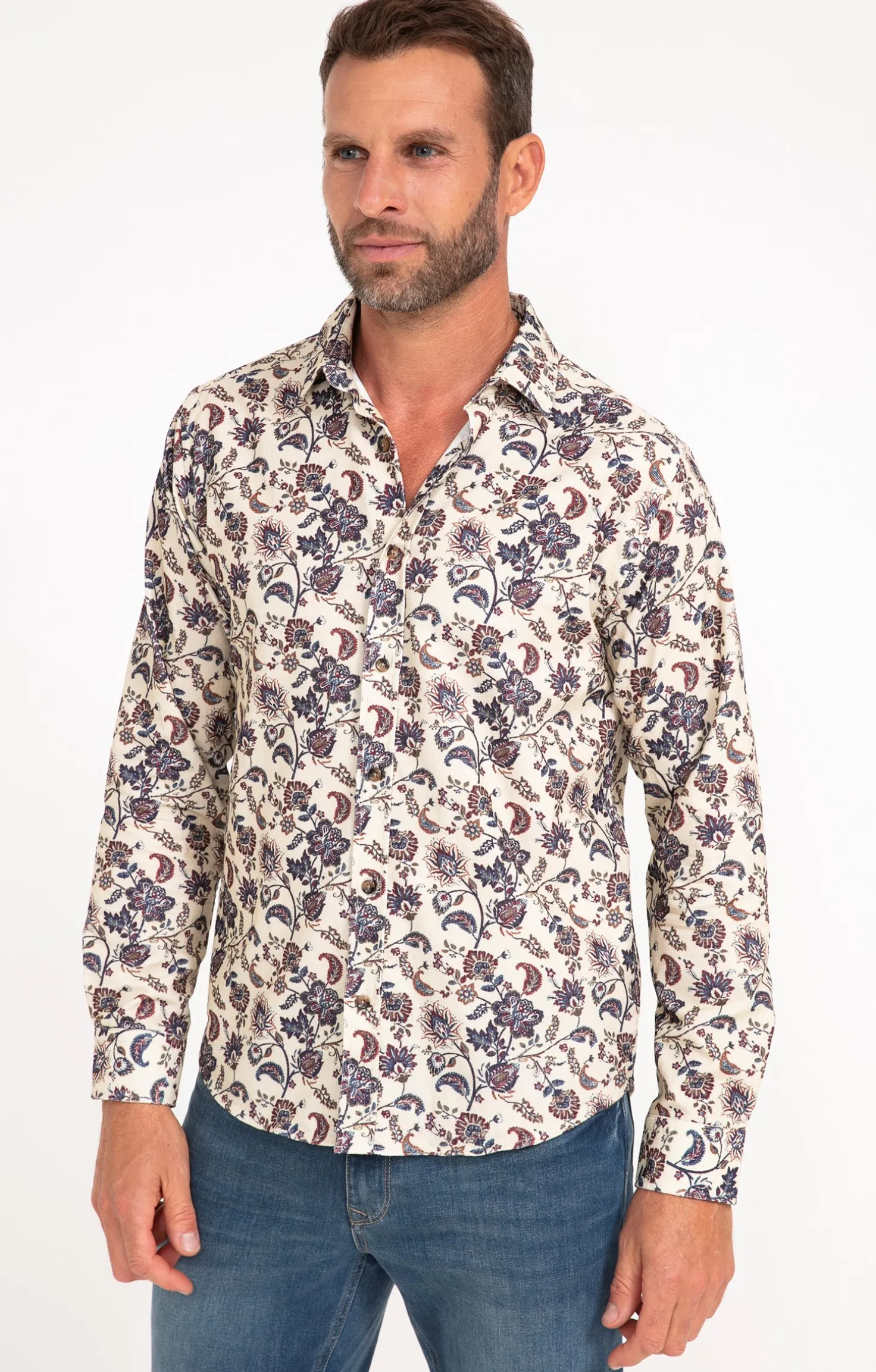 Chemise manches longues en velours -