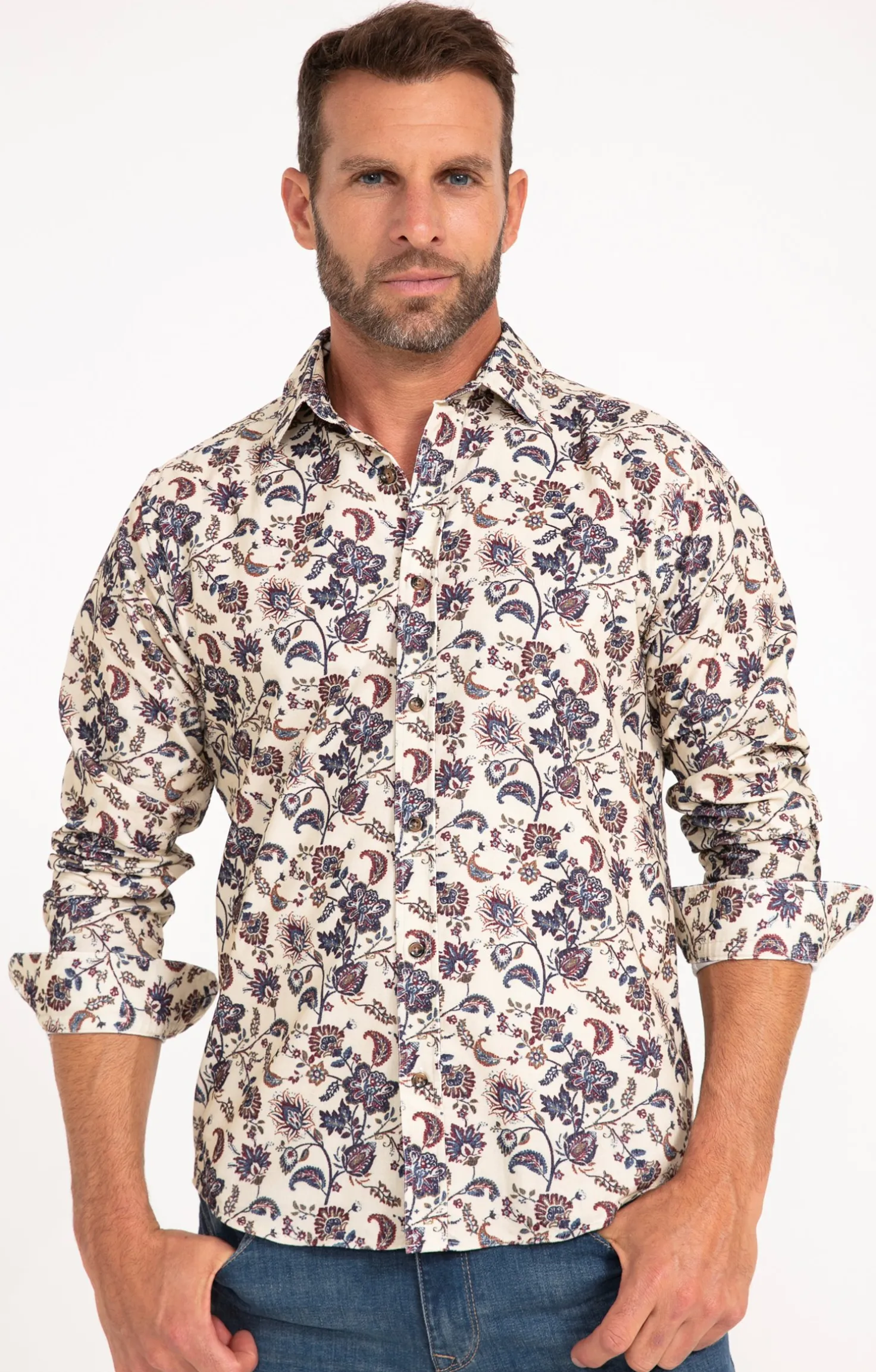 Chemise manches longues en velours -
