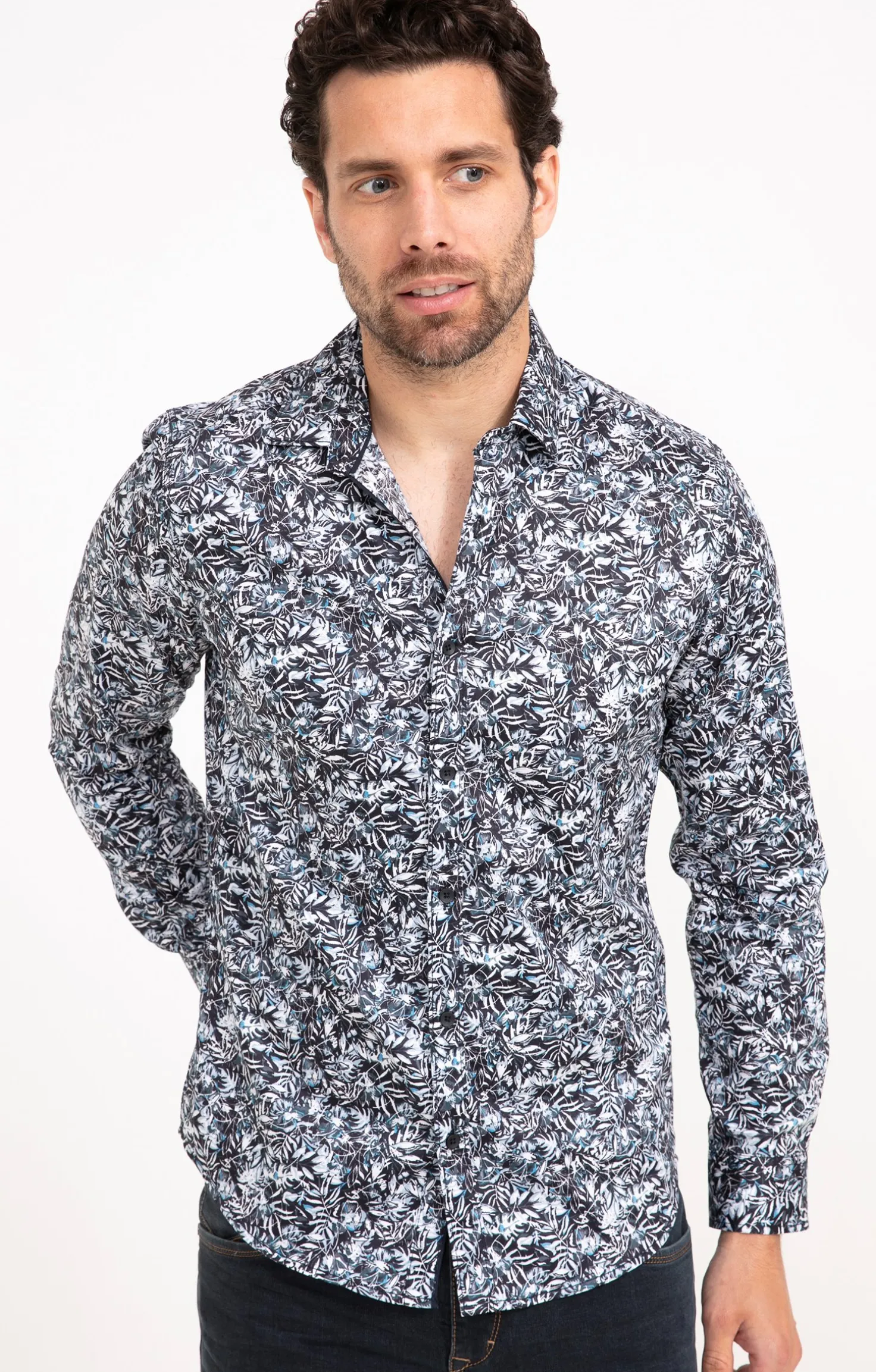 Chemise manches longues PETROLE DARK -