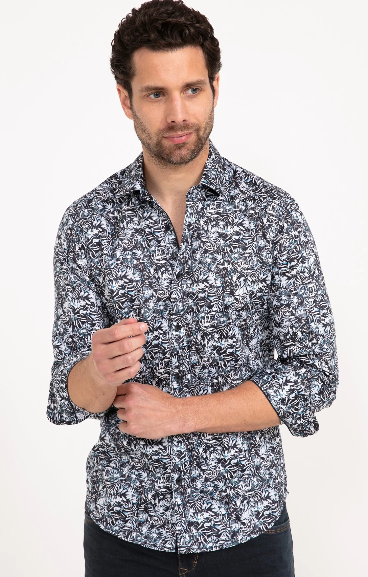 Chemise manches longues PETROLE DARK -