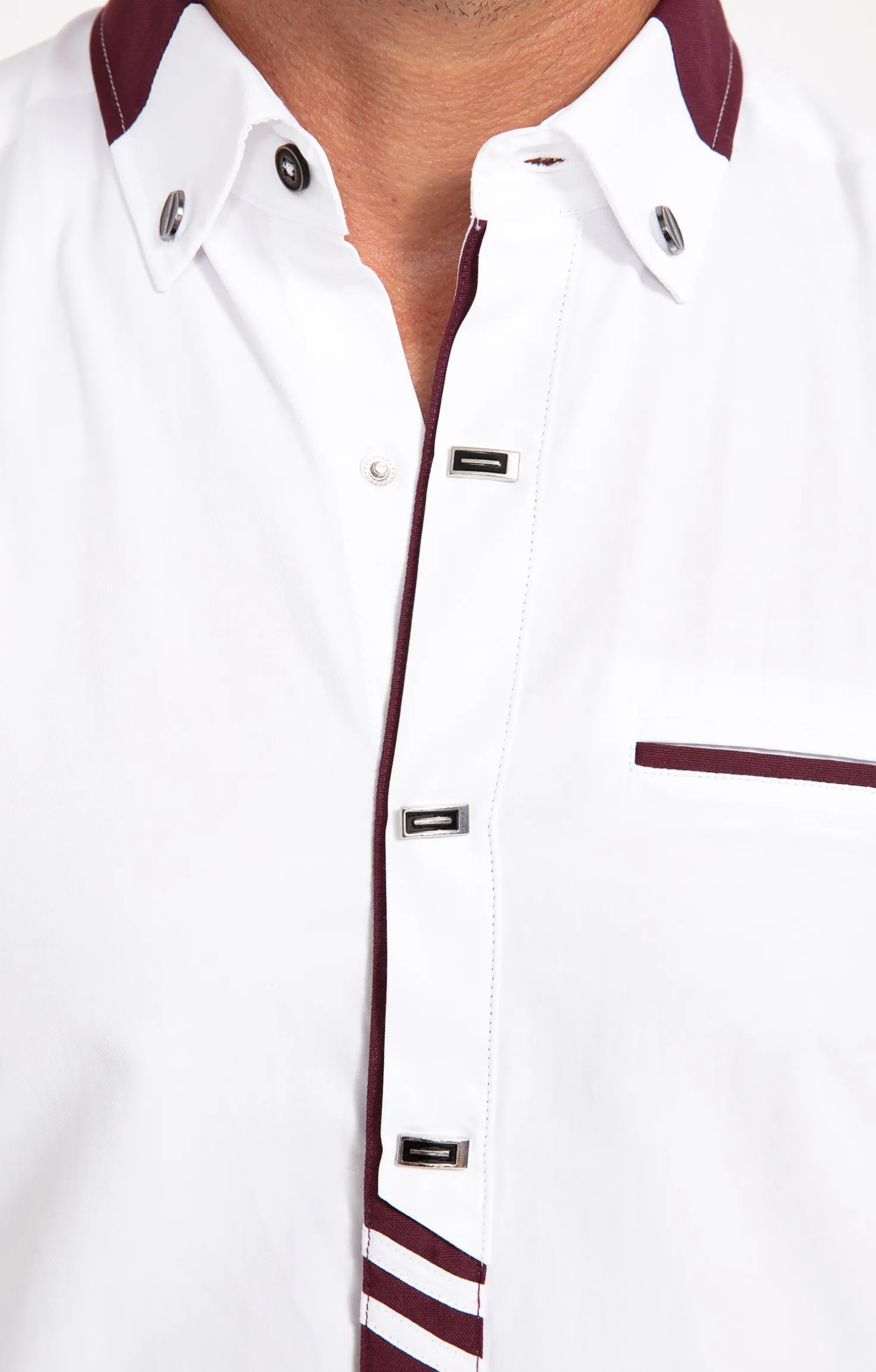 Chemise manches longues uni grenat -