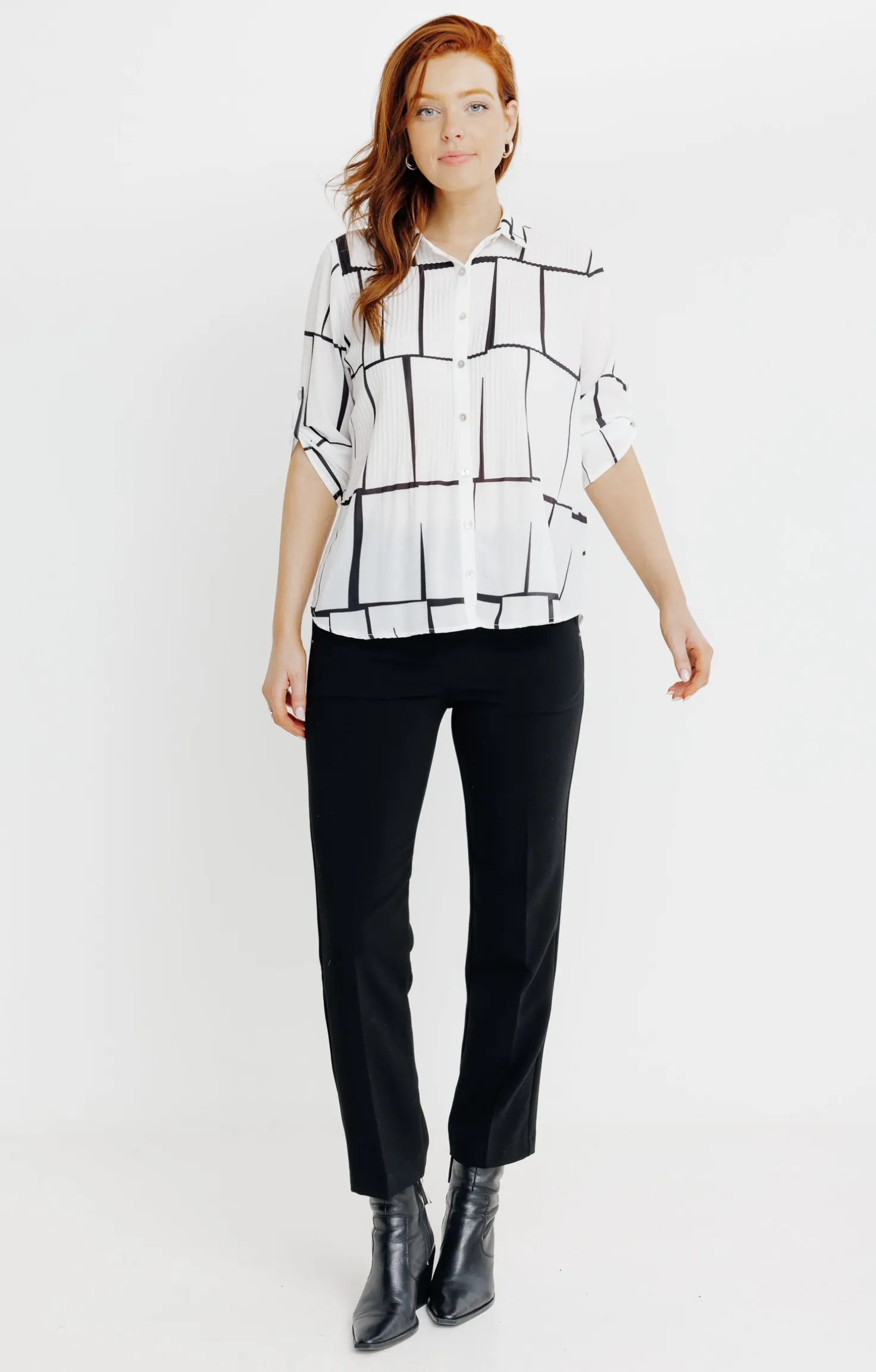 Chemise plissée imprimée -