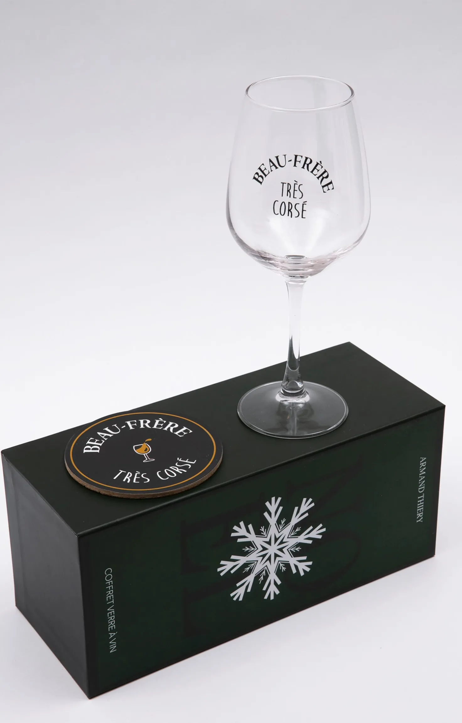 Coffret verre et sous-verre Beau-Frère -