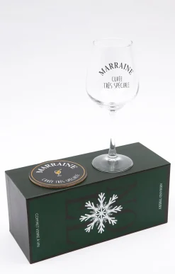 Coffret verre et sous-verre Marraine -