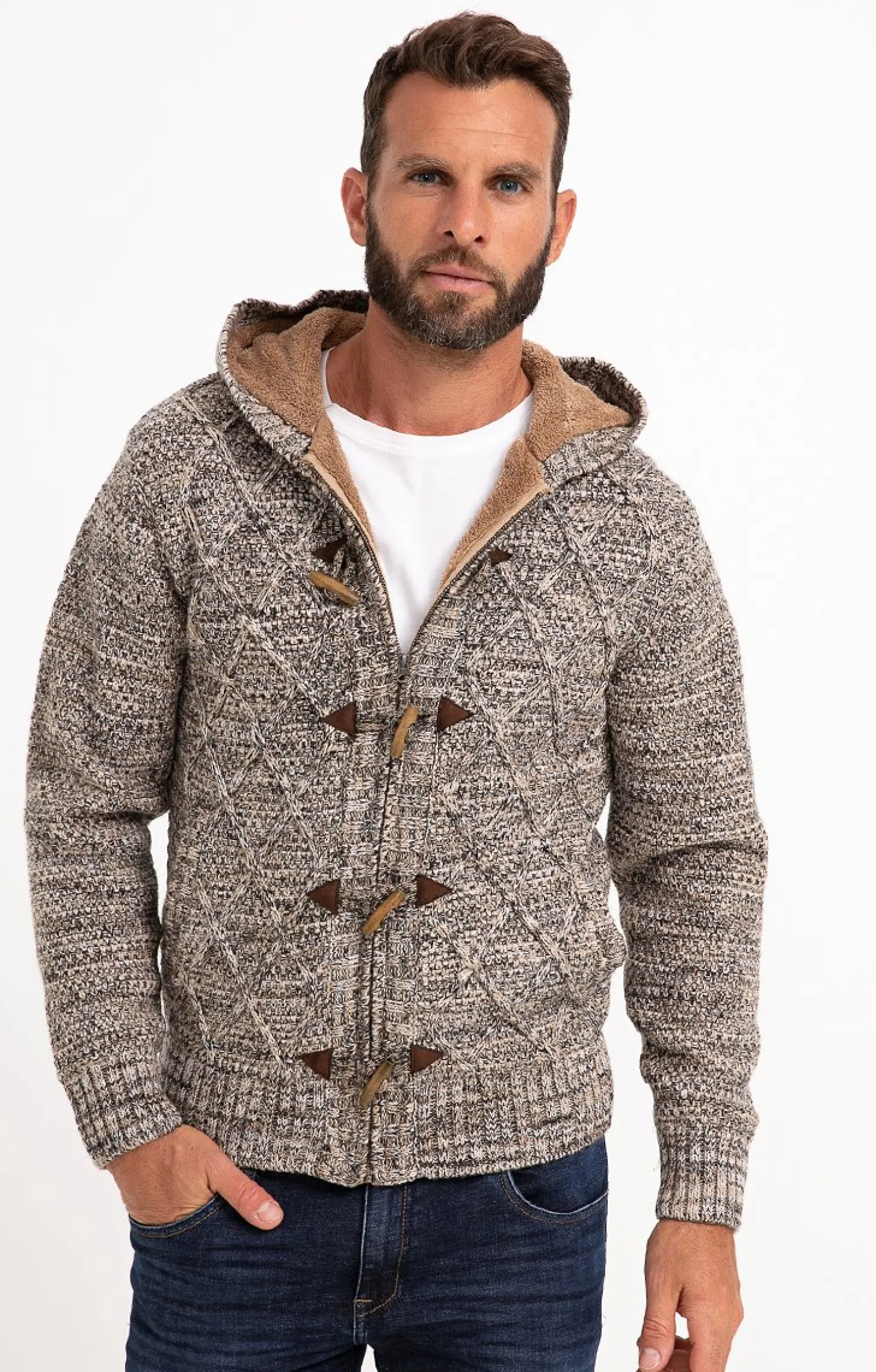 Gilet doublé sherpa avec capuche -