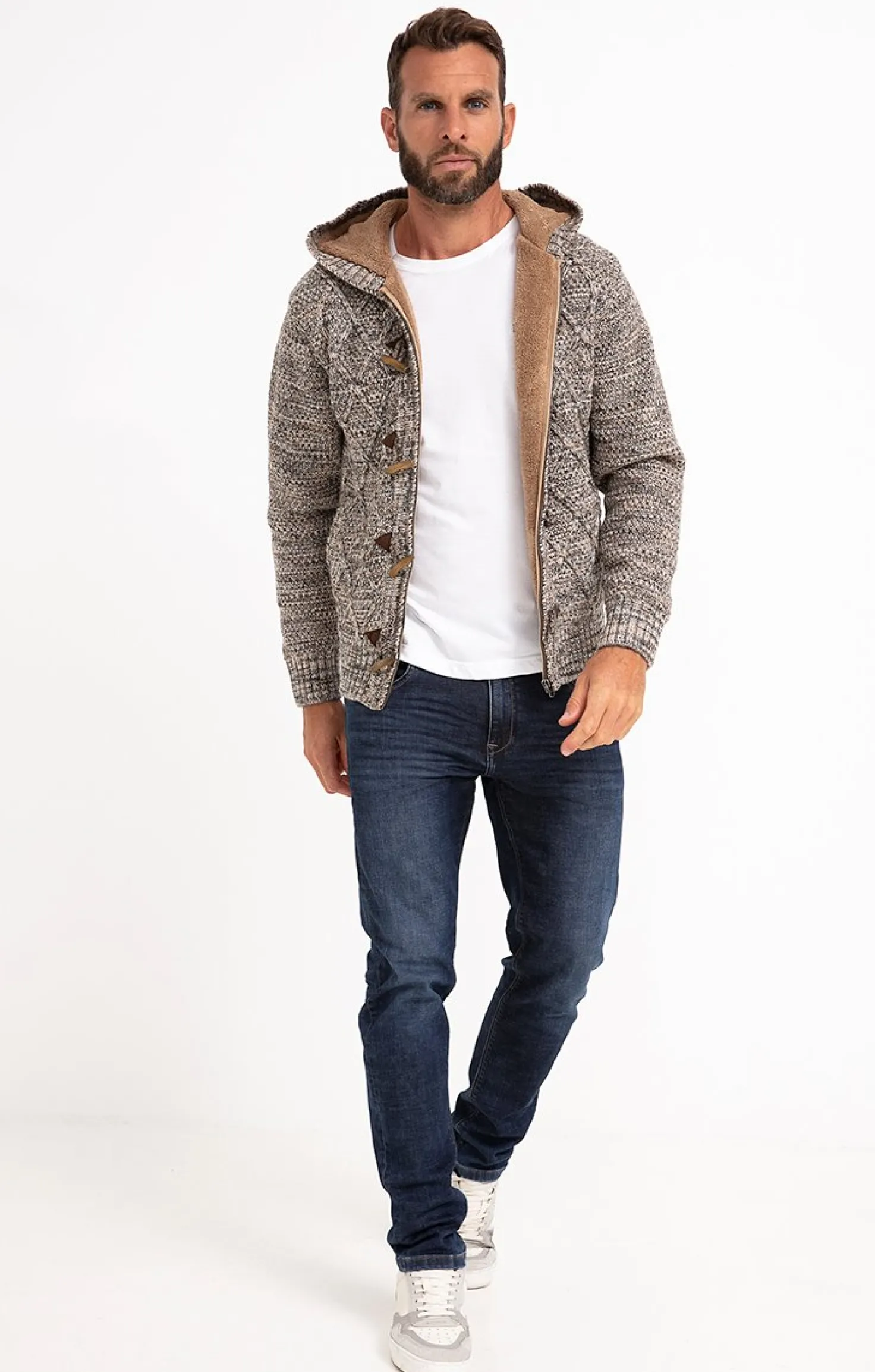 Gilet doublé sherpa avec capuche -