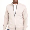 Gilet uni détails camel -