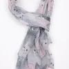 Grand foulard léger imprimé chat -