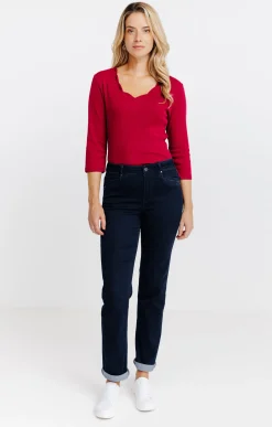 Jean droit détails sequins -