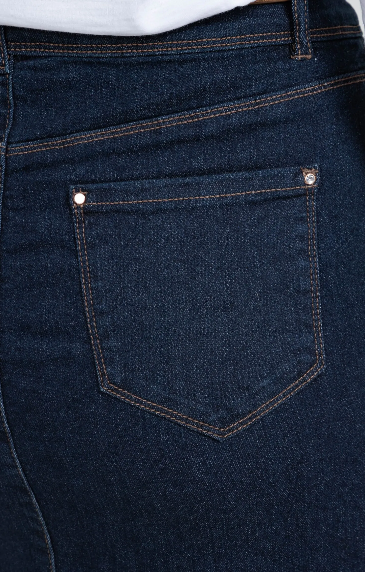 Jupe denim brut avec ceinture -