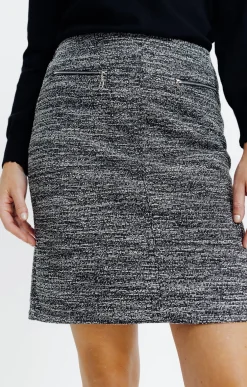 JUPE EN MAILLE DOUBLEE DETAIL ZIP -