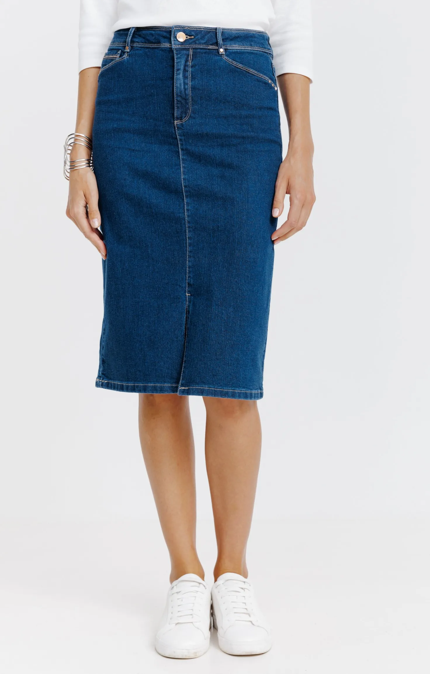 Jupe longue denim stone -