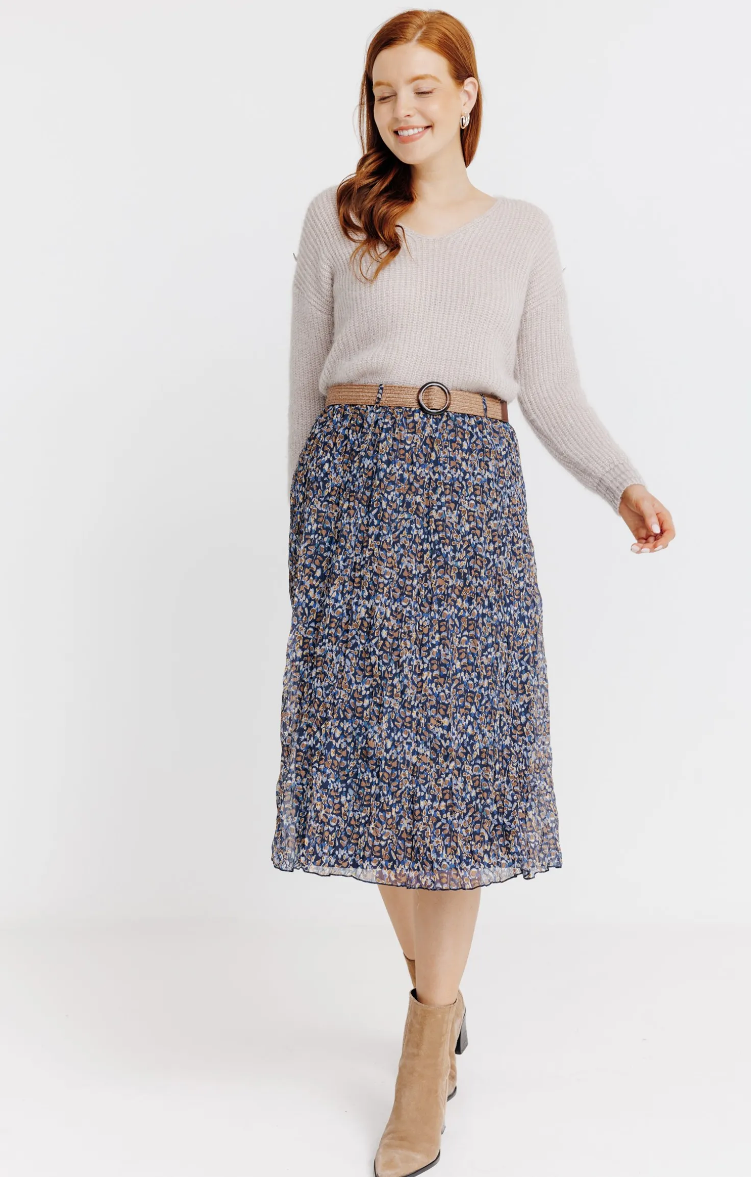 JUPE LONGUE DOUBLEE AVEC CEINTURE -