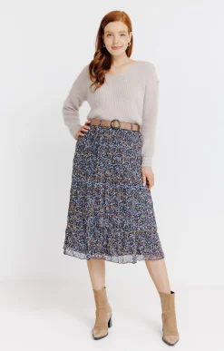 JUPE LONGUE DOUBLEE AVEC CEINTURE -