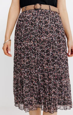 JUPE LONGUE DOUBLEE AVEC CEINTURE -