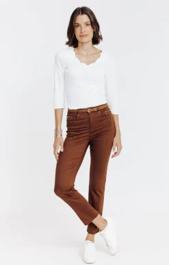 Pantalon 7/8 avec ceinture similicuir -