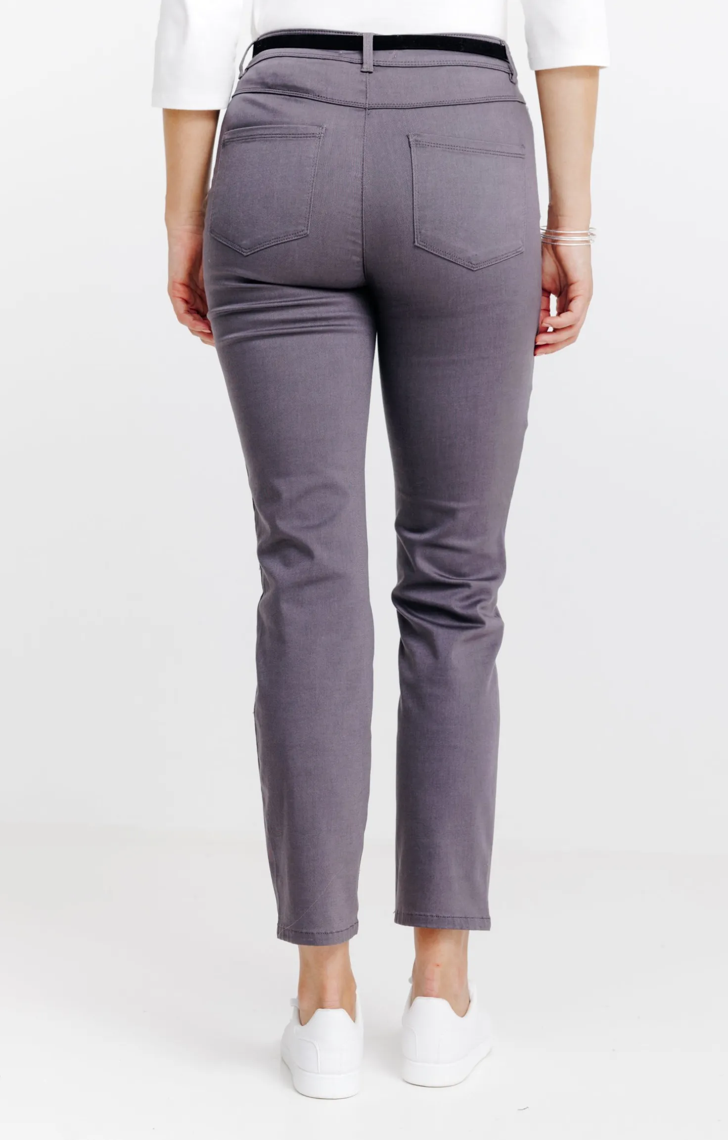 Pantalon 7/8 avec ceinture similicuir -