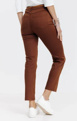 Pantalon 7/8 avec ceinture similicuir -