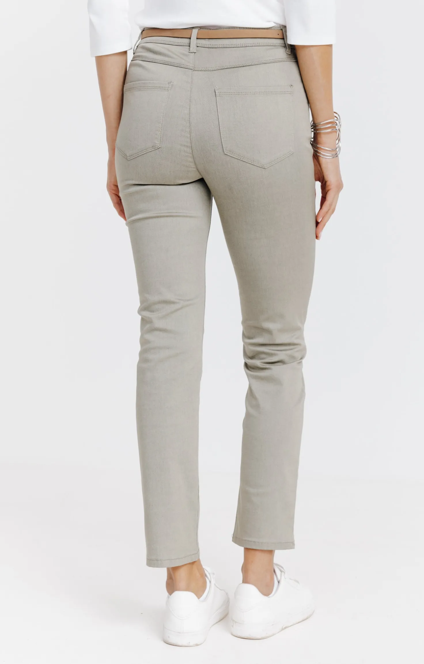 Pantalon 7/8 avec ceinture similicuir -